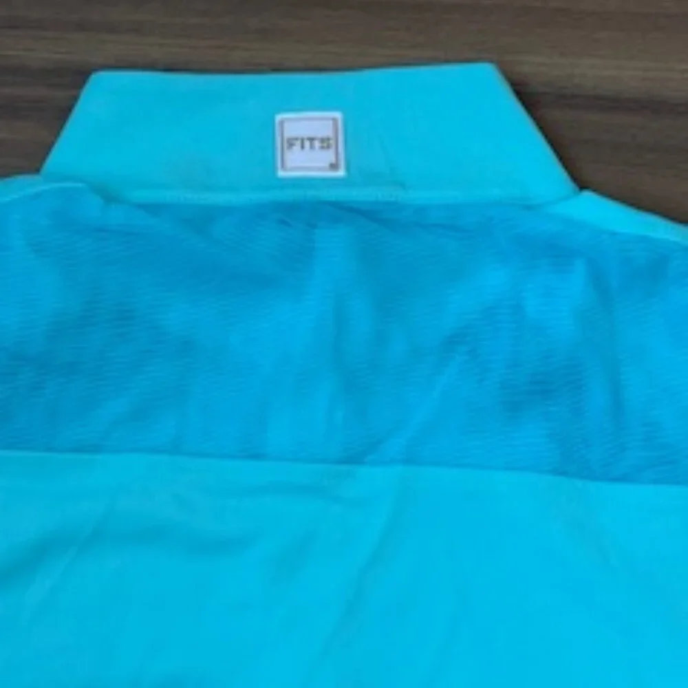 FITS Women's 1/4 ZIp Sleeveless Tank Top Sun Shirt - Teal - Medium - Picture 4 of 5